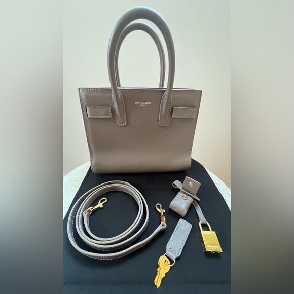 SAINT LAURENT NANO SAC DE JOUR SMOOTH LEATHER URBAN GREY - Picture 6 of 8